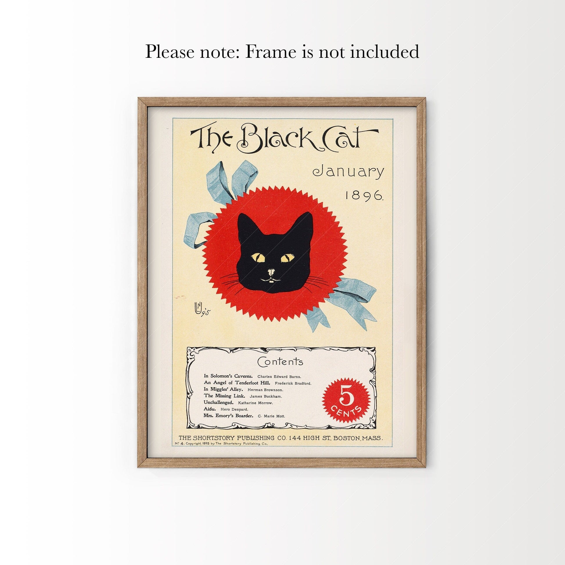 The Black Cat Print 1896, Vintage Magazine Cover