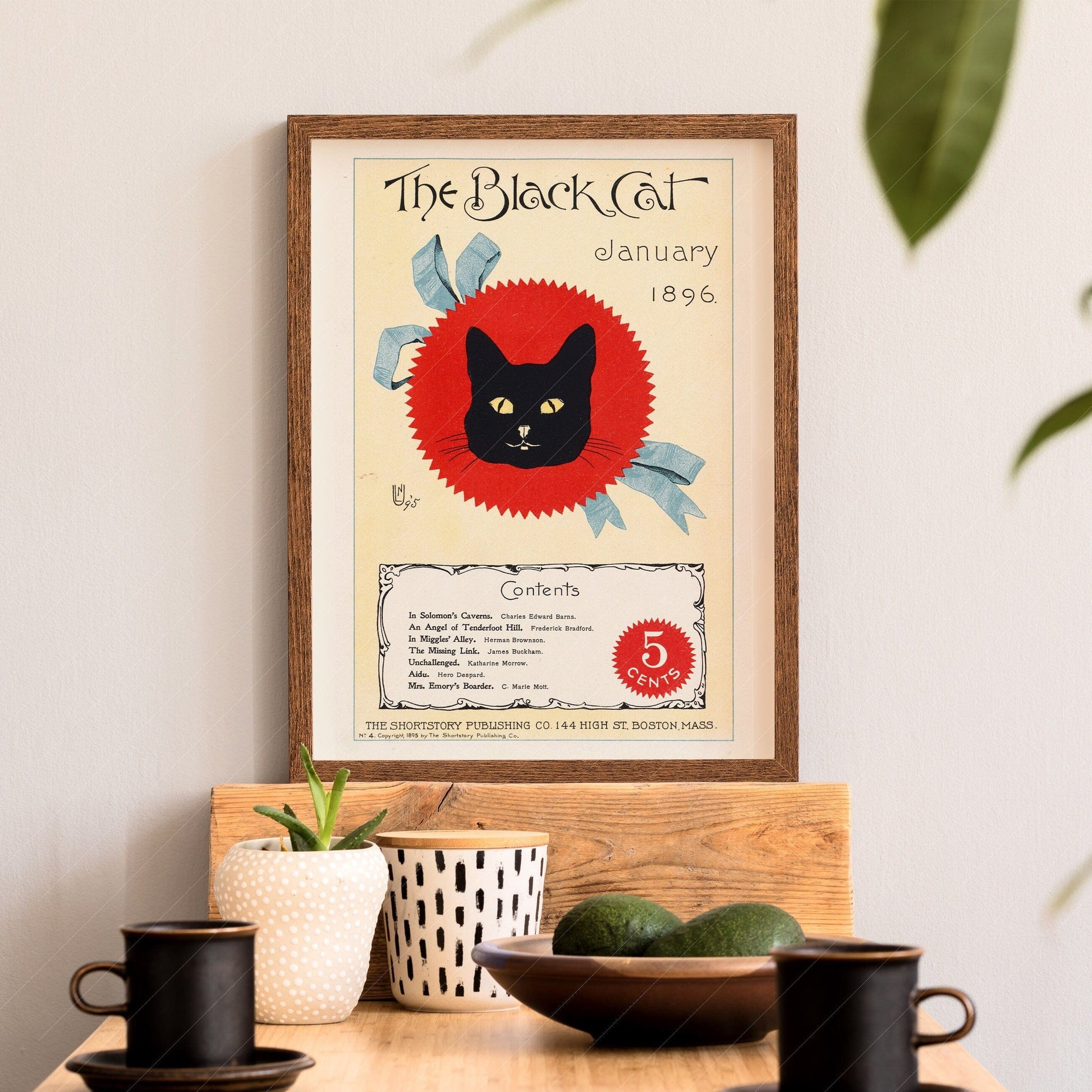The Black Cat Print 1896, Vintage Magazine Cover