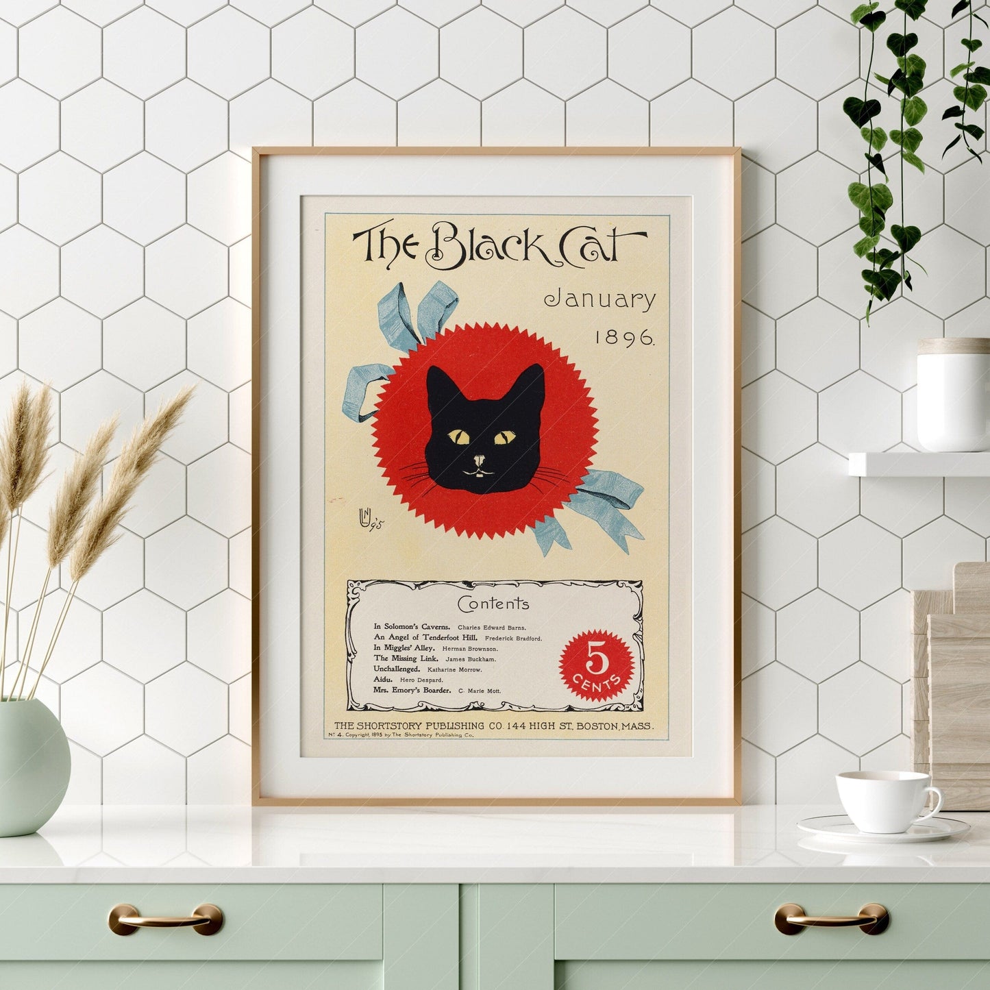 The Black Cat Print 1896, Vintage Magazine Cover