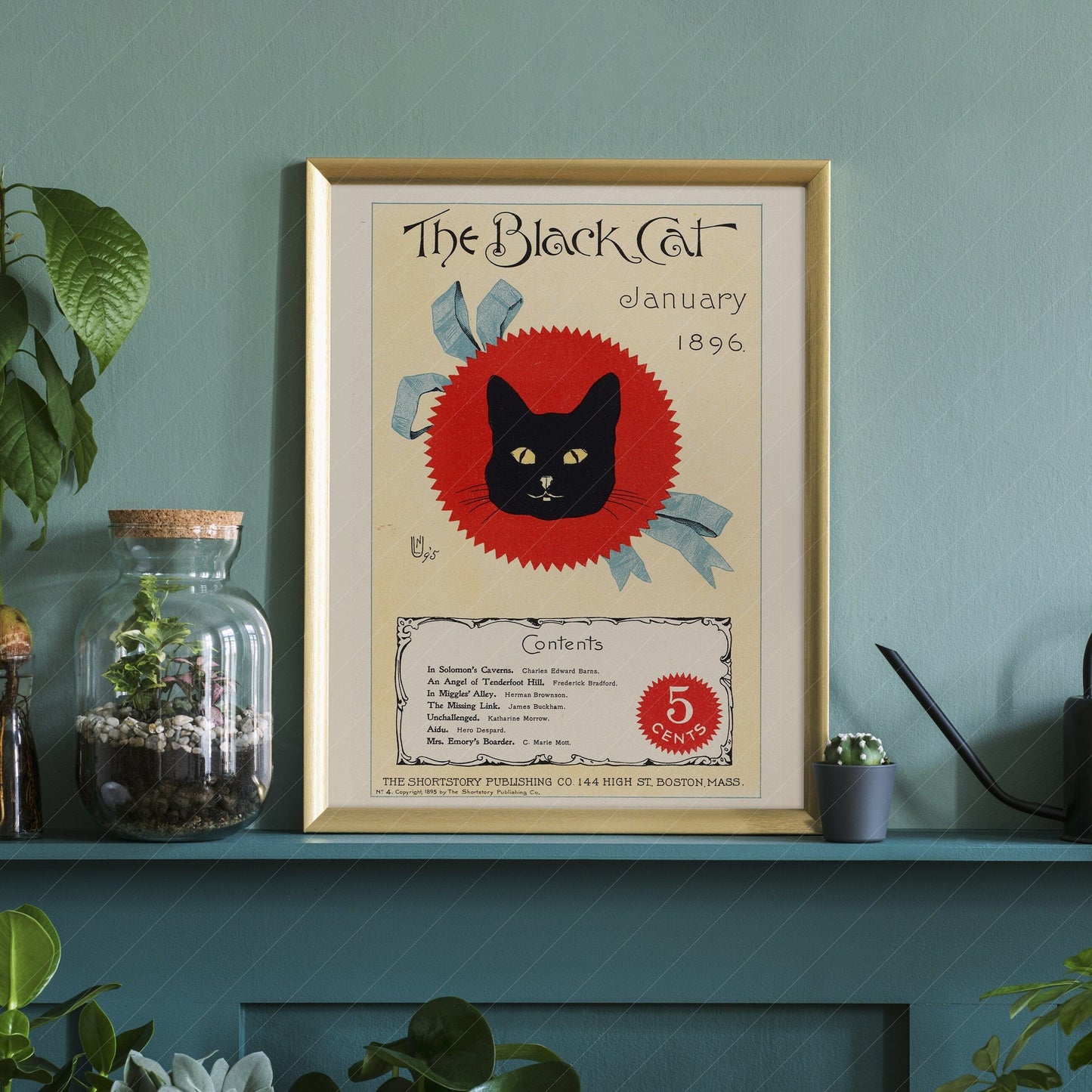 The Black Cat Print 1896, Vintage Magazine Cover
