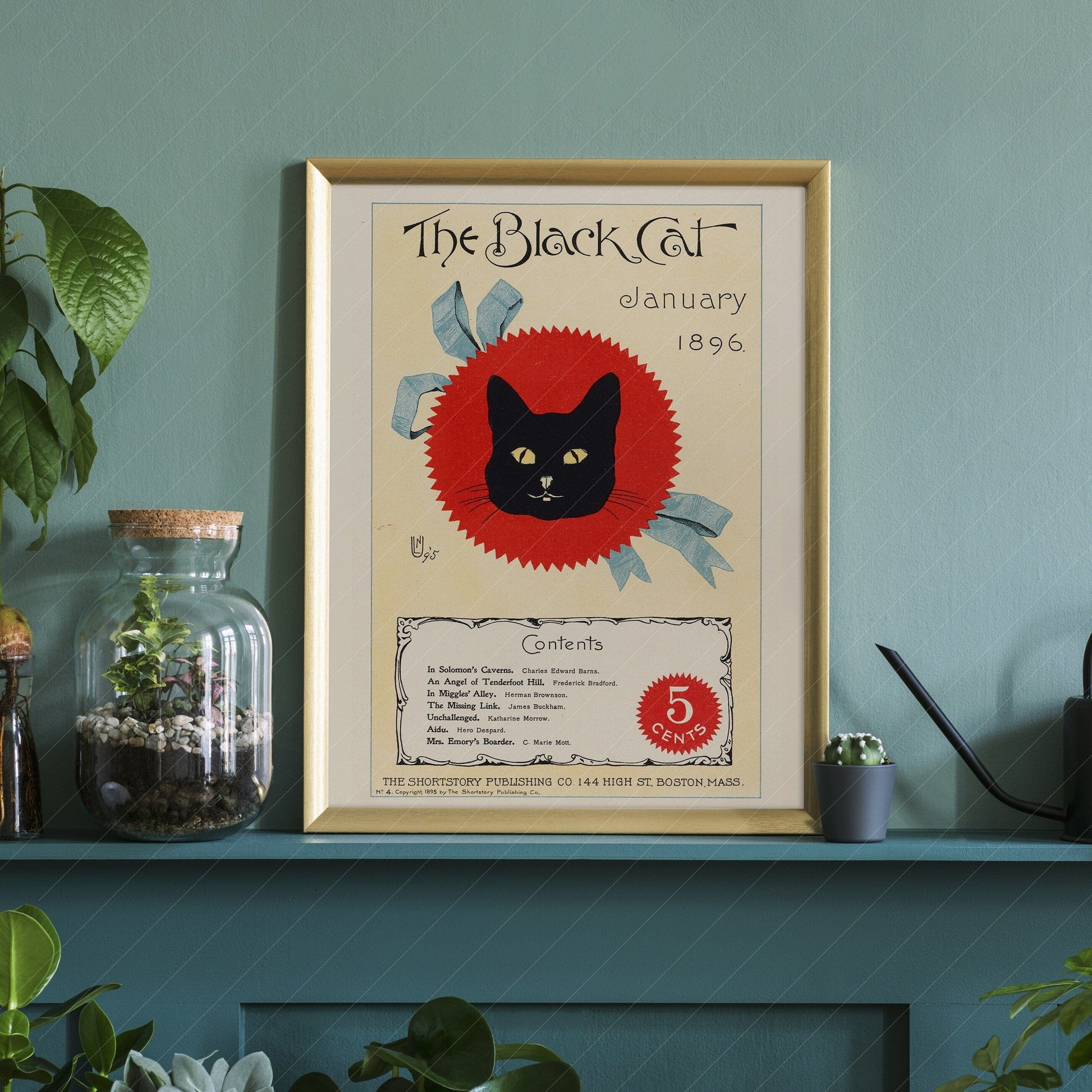 The Black Cat Print 1896, Vintage Magazine Cover
