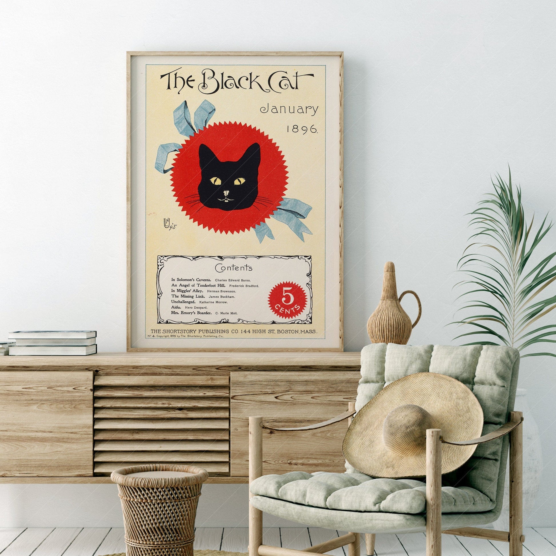 The Black Cat Print 1896, Vintage Magazine Cover