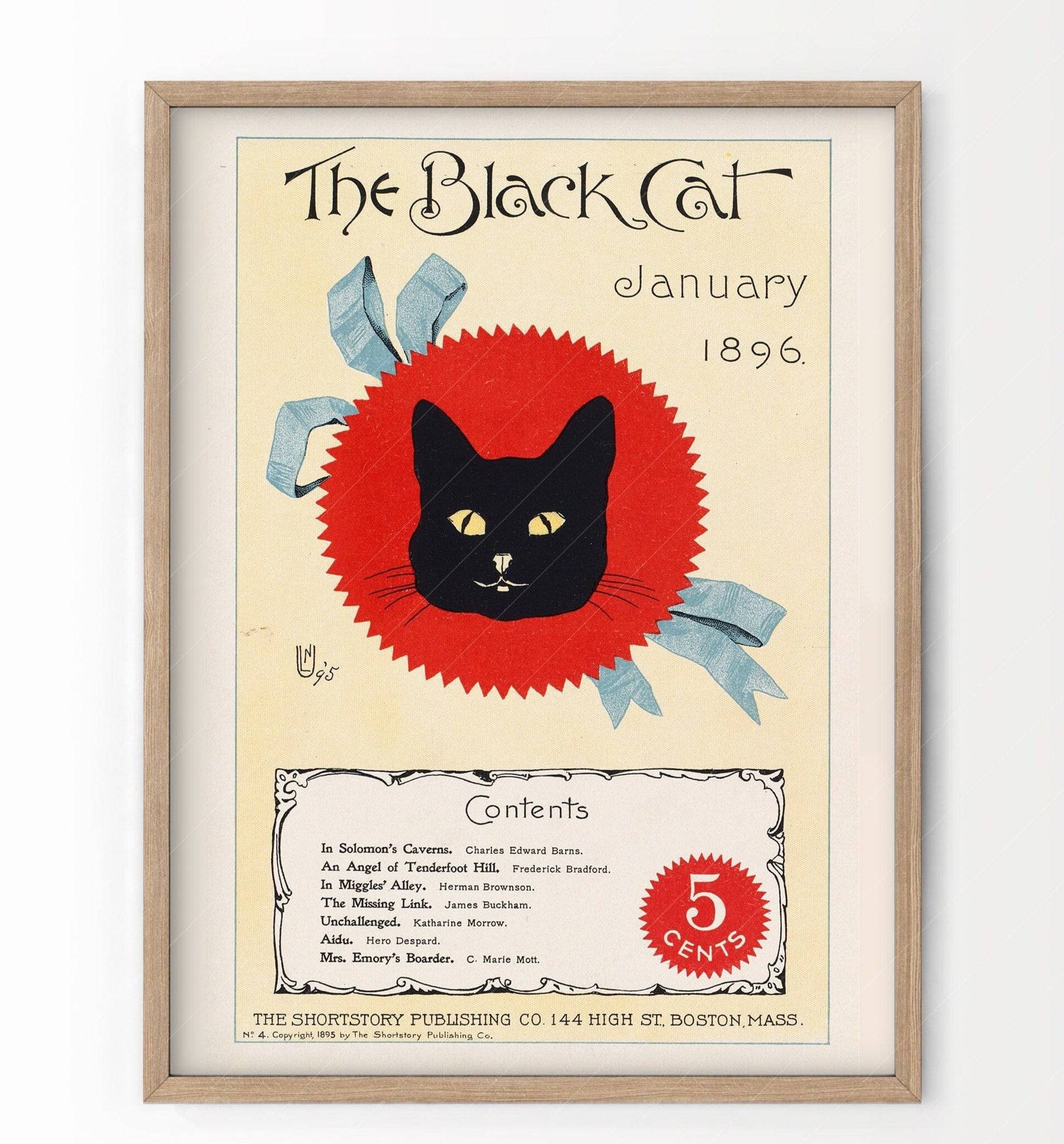 The Black Cat Print 1896, Vintage Magazine Cover