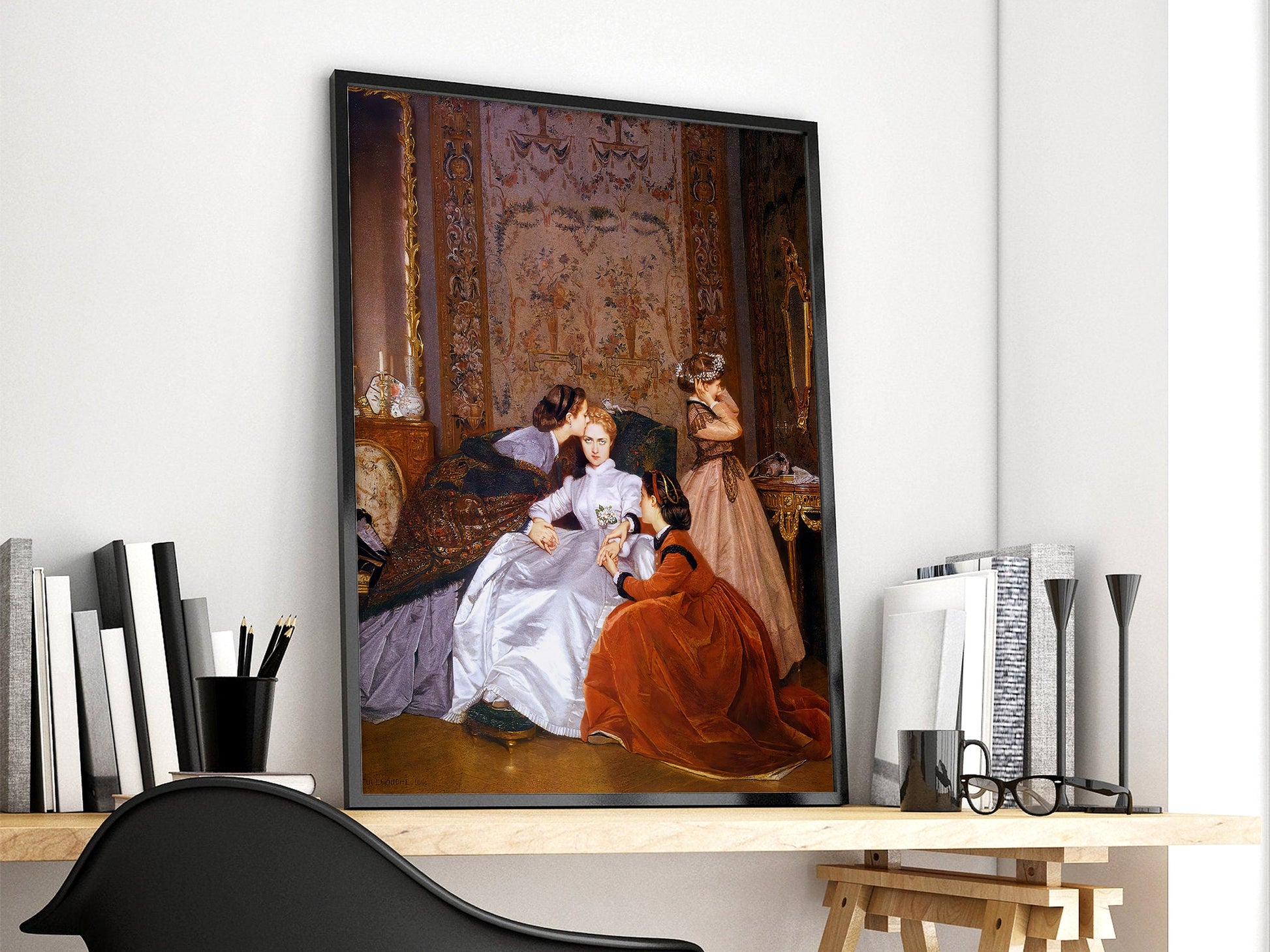 The Reluctant Bride by Auguste Toulmouche, Victorian era wall art