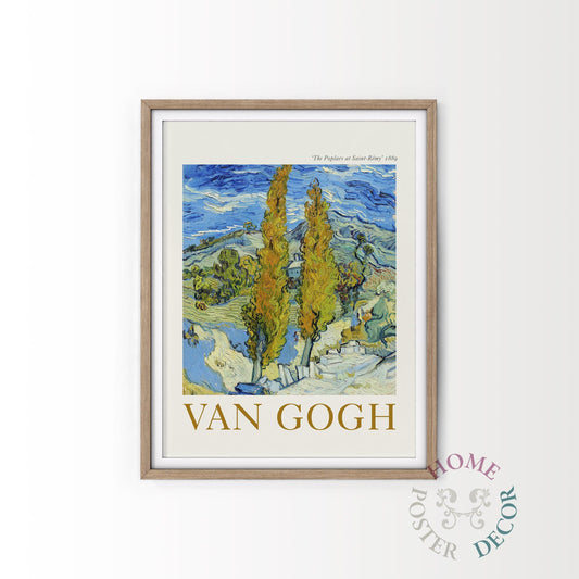 Van Gogh Art, The Poplars, Tree Landscape, Living Room Wall Art