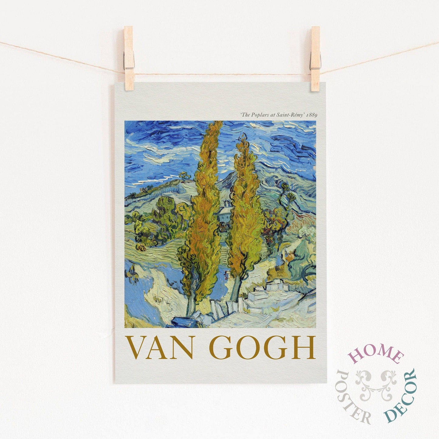 Van Gogh Art, The Poplars, Tree Landscape, Living Room Wall Art