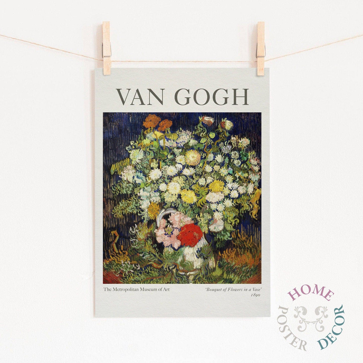 Van Gogh Poster, Bouquet of Flowers in a Vase, Anniversary Gift