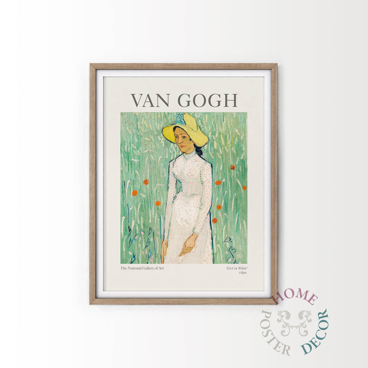 Van Gogh Poster, Girl in White, Wall Art, Post-Impressionist Portrait