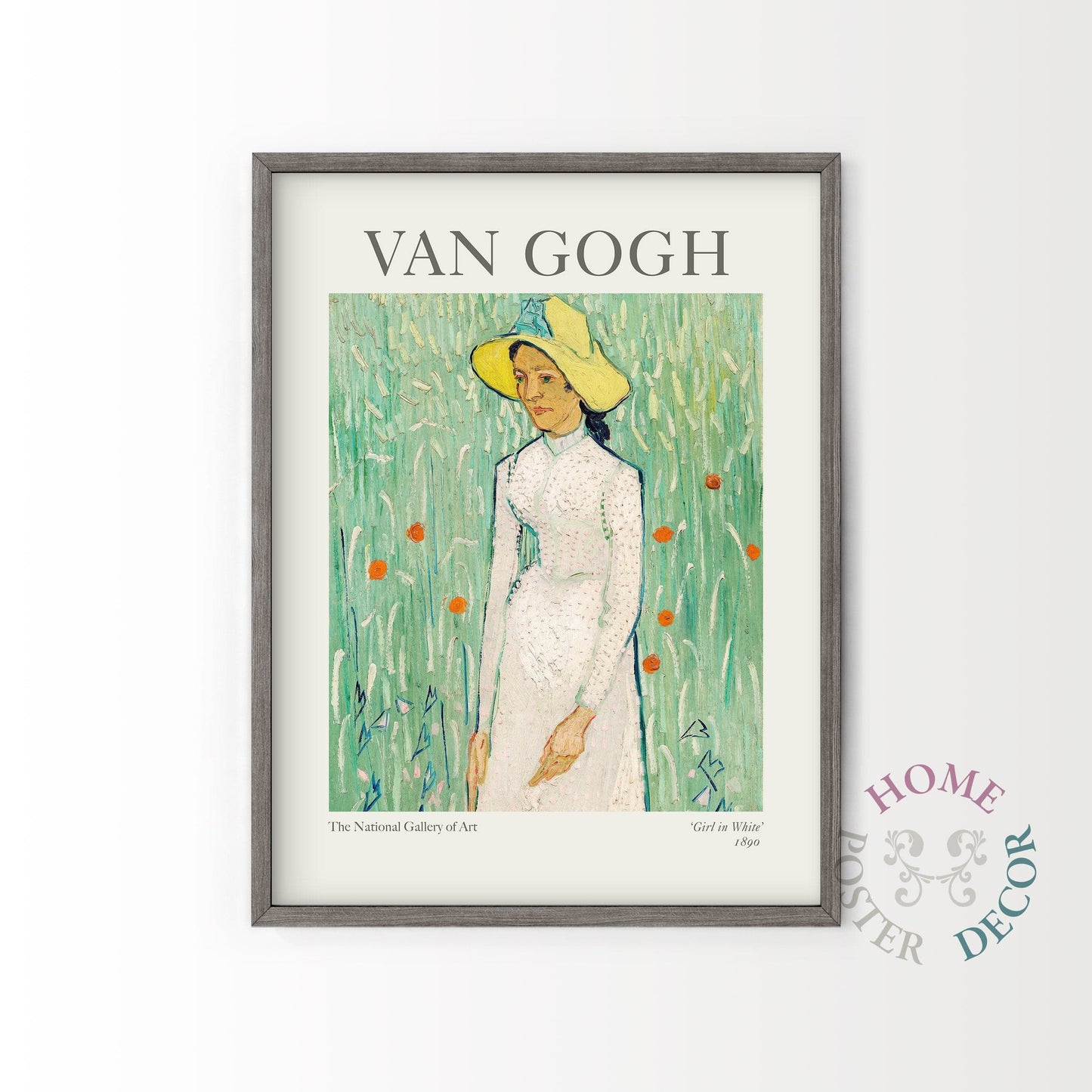 Van Gogh Poster, Girl in White, Wall Art, Post-Impressionist Portrait