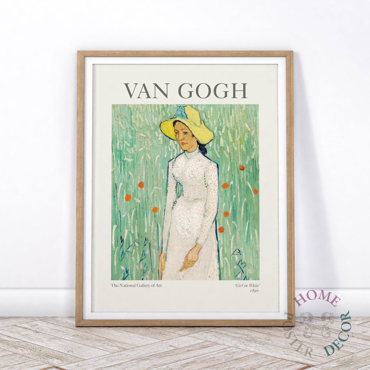 Van Gogh Poster, Girl in White, Wall Art, Post-Impressionist Portrait