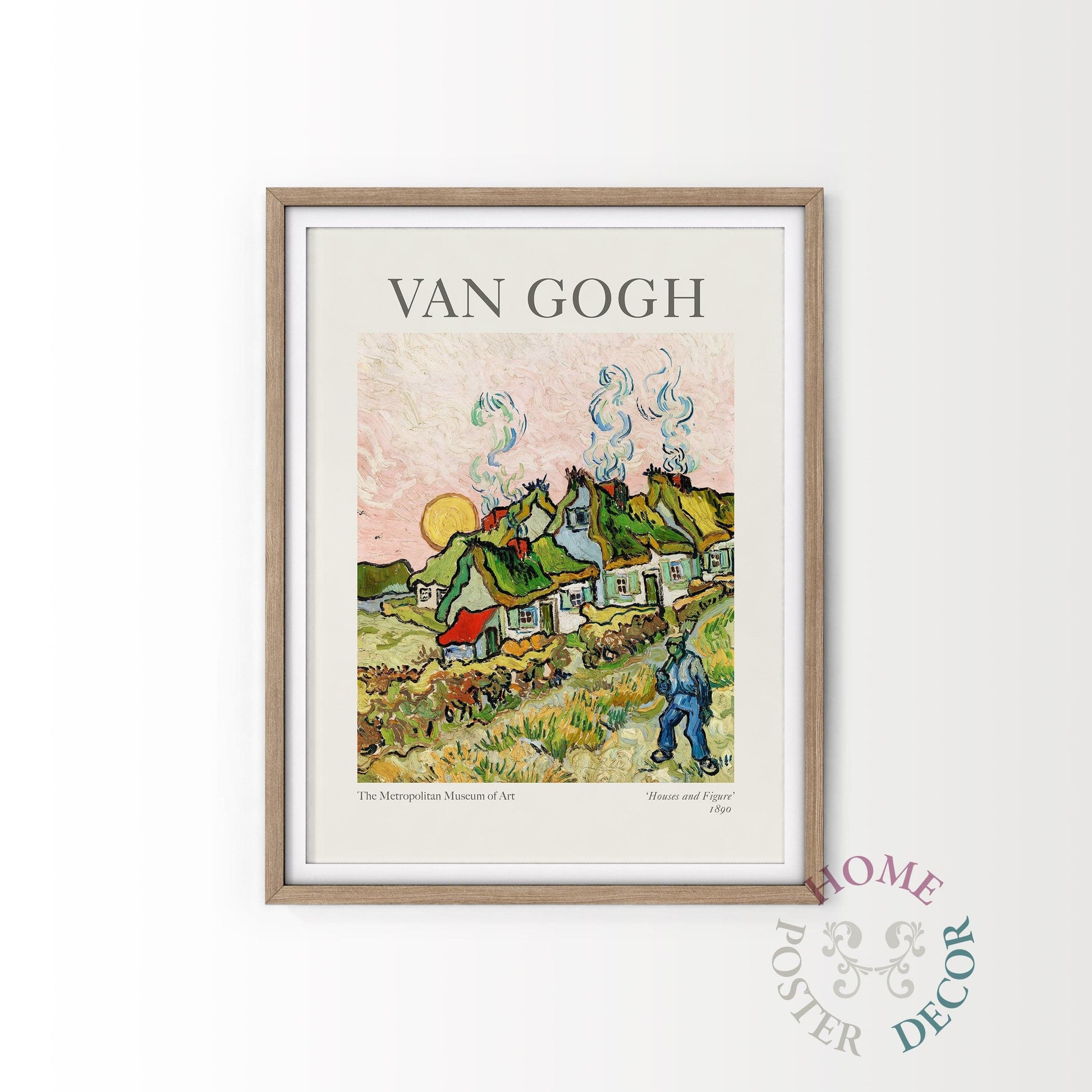 Van Gogh Poster, Houses and Figure