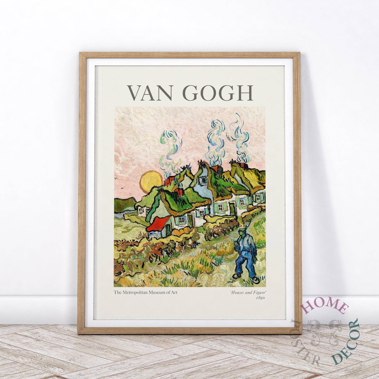 Van Gogh Poster, Houses and Figure