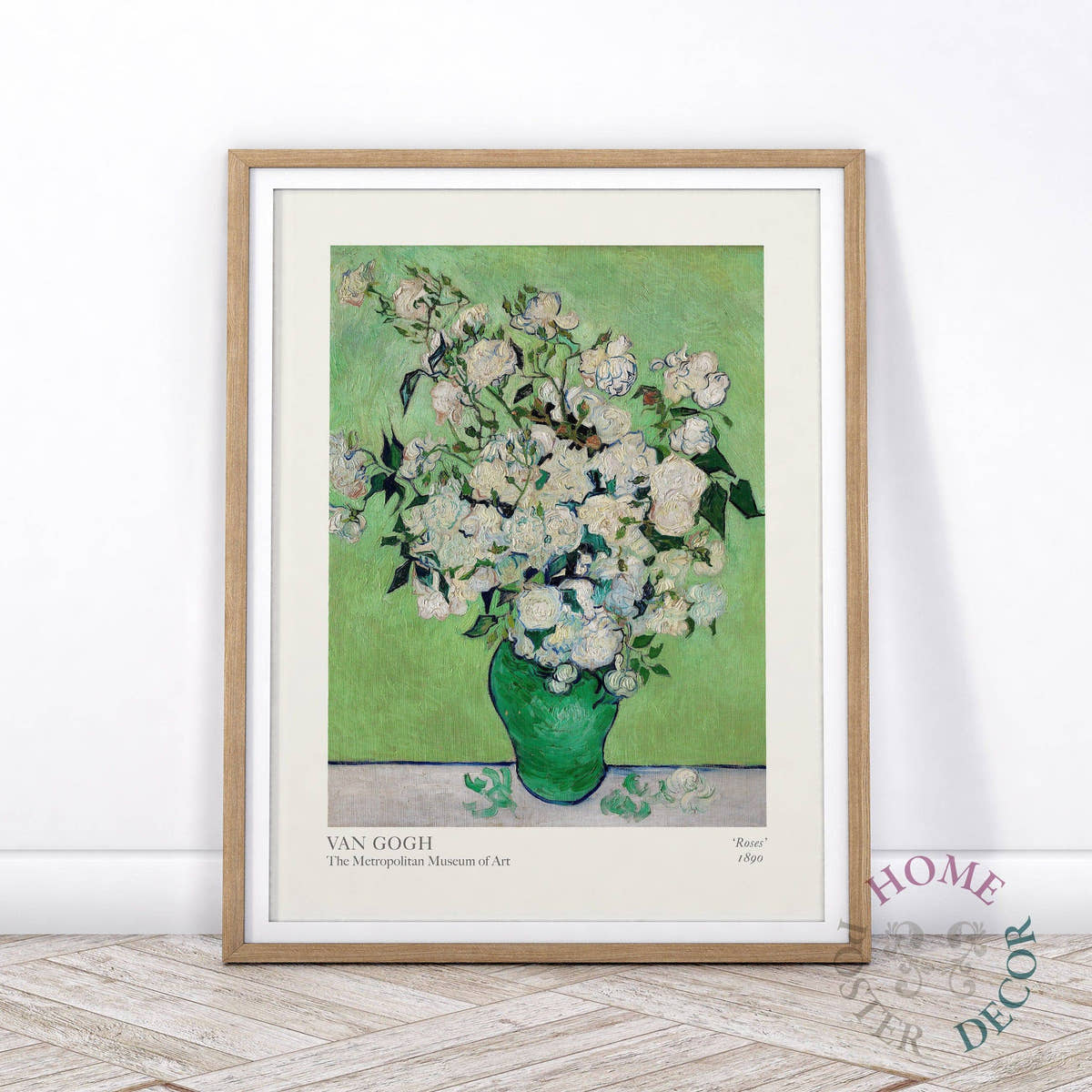 Van Gogh Poster, Roses in a Green Vase