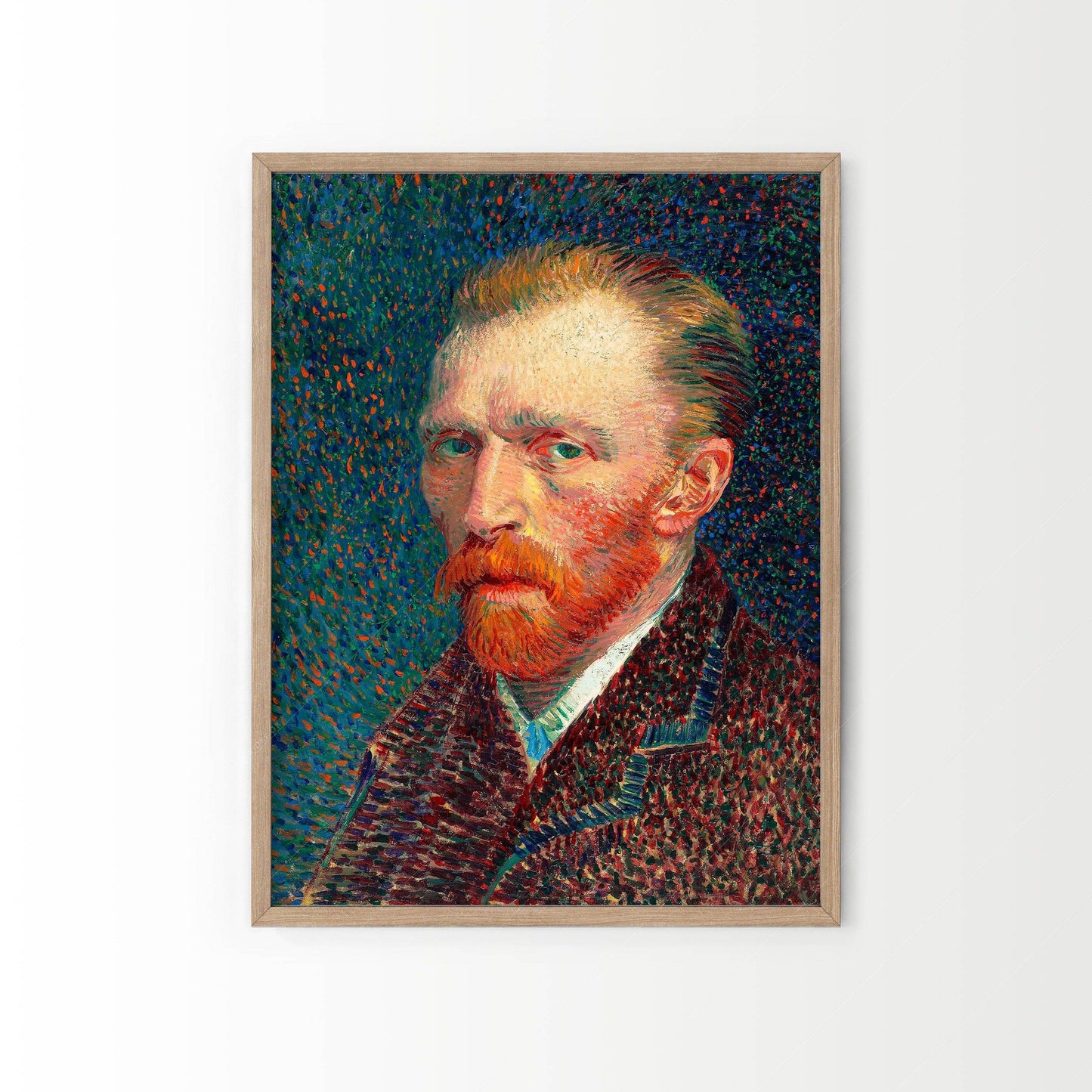 Van Gogh Print Set of 2, Van Gogh Self-Portrait, Bouquet of Flowers in a Vase