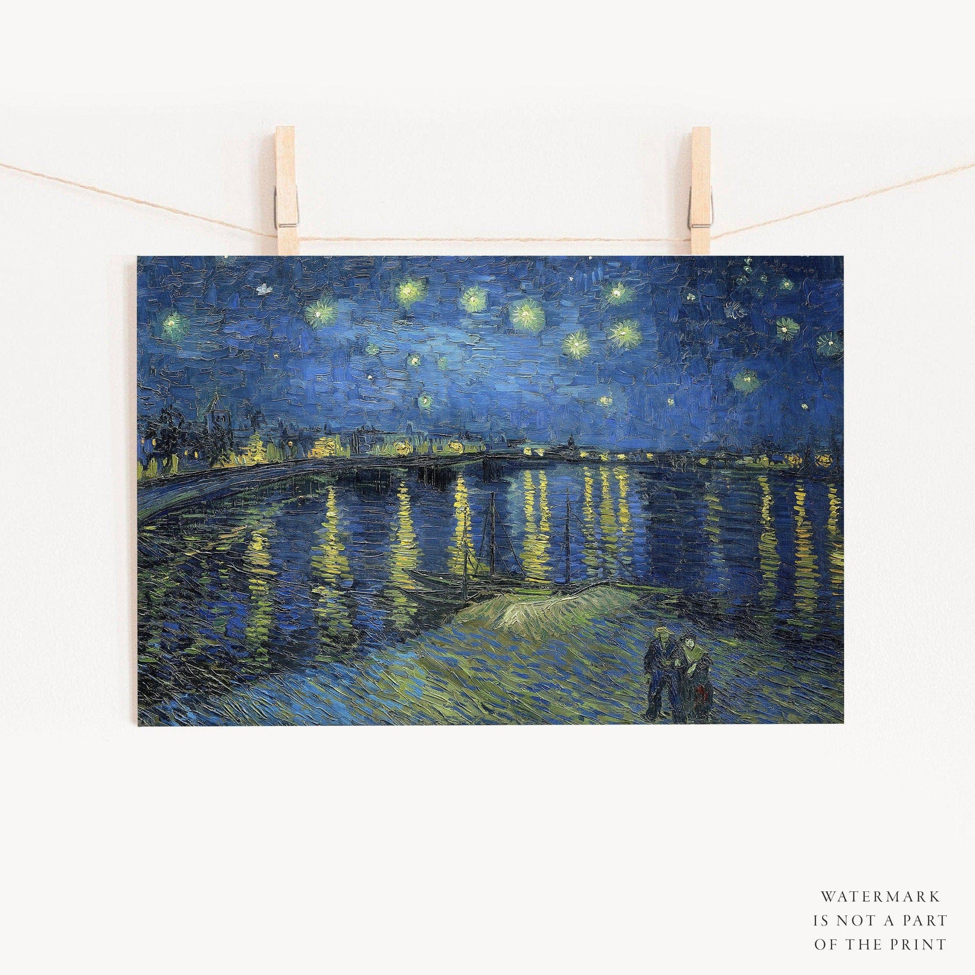 Van Gogh Print, Starry Night Over the Rhône, Famous Artwork