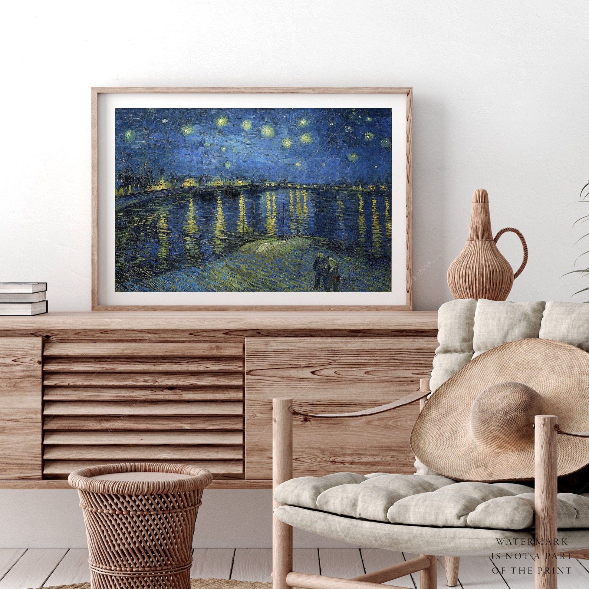 Van Gogh Print, Starry Night Over the Rhône, Famous Artwork