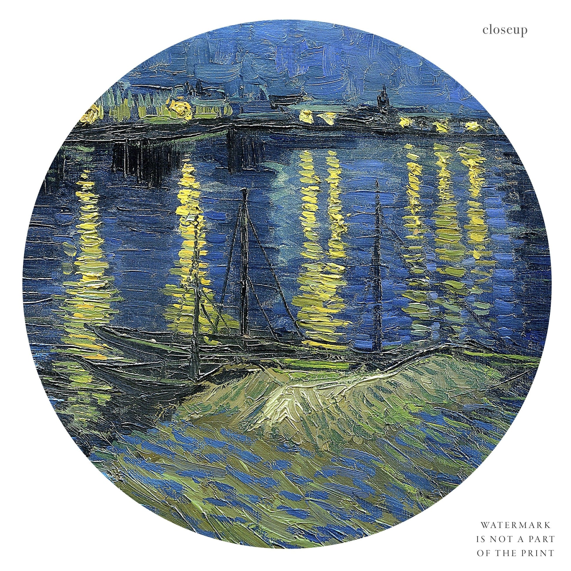 Van Gogh Print, Starry Night Over the Rhône, Famous Artwork