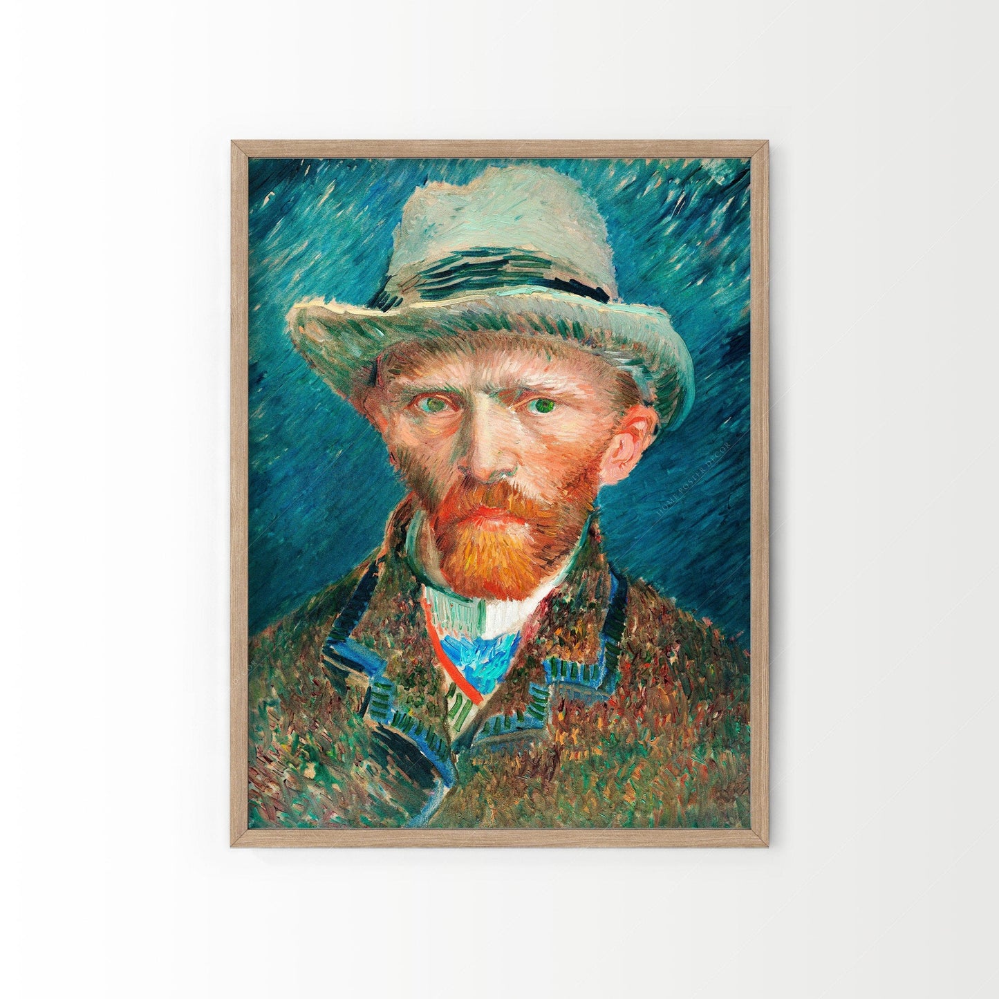 Van Gogh Prints, Set of 2 Wall Art, Irises and Self-Portrait with Hat