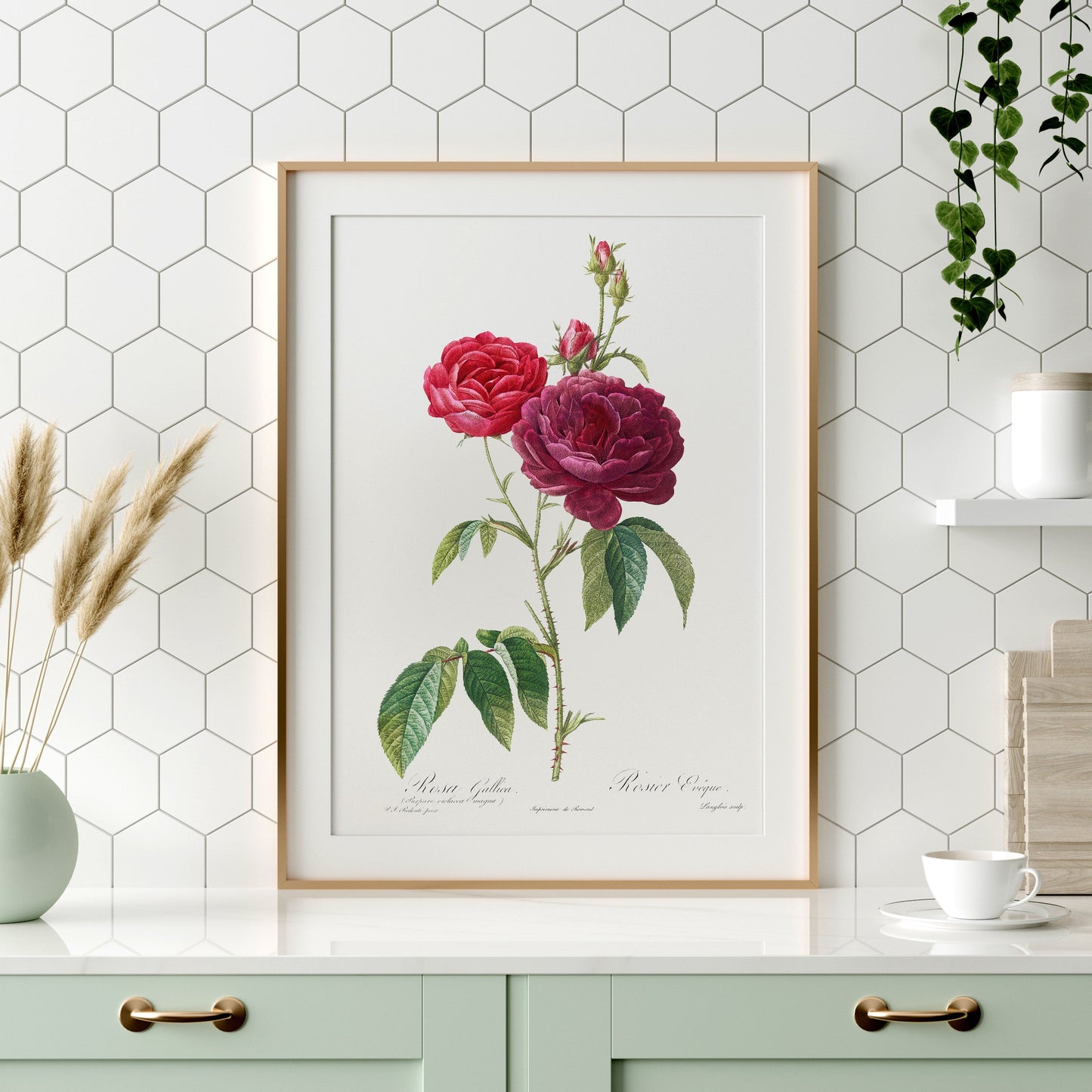 Vintage Roses Flower Print, Botanical Wall Art 04