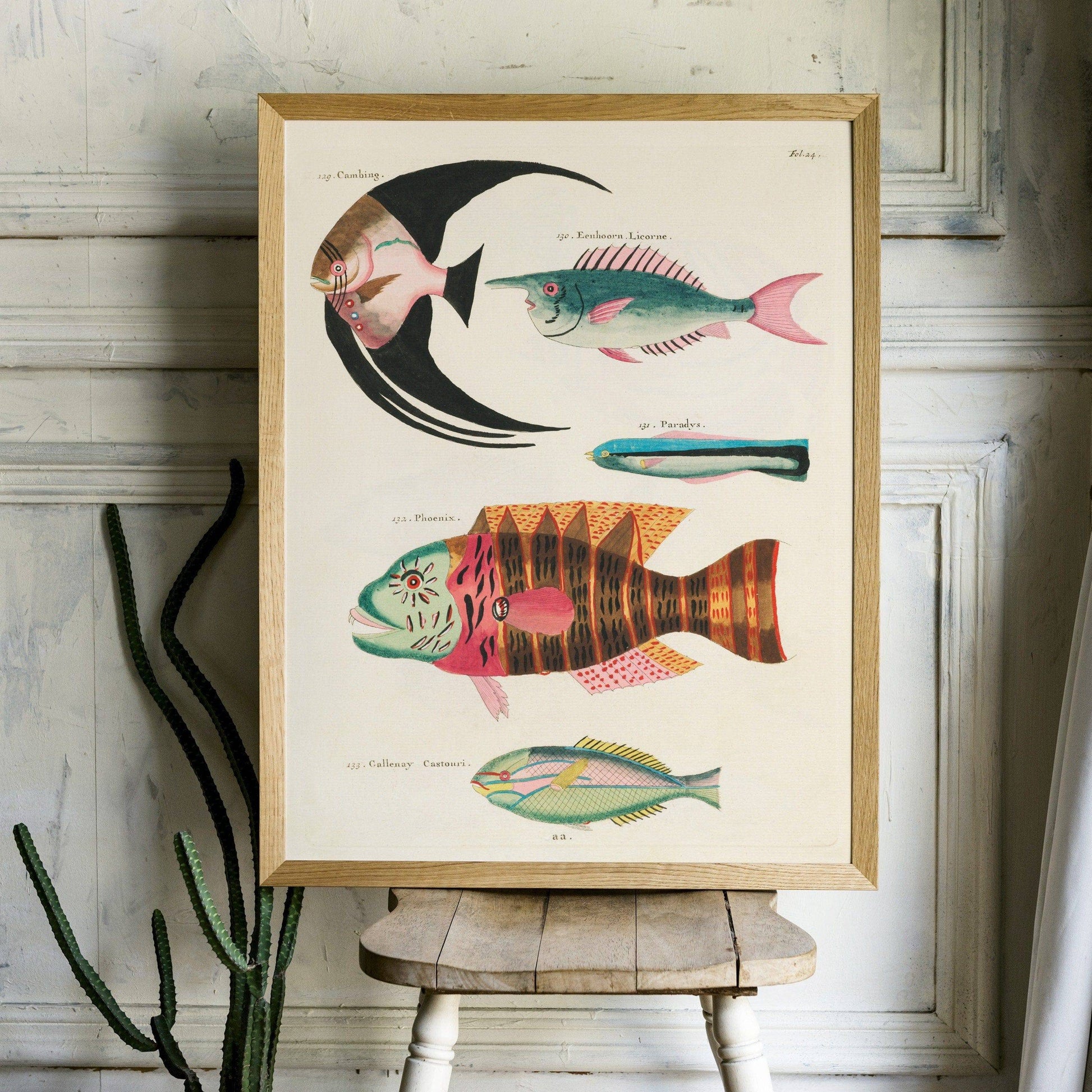 Vintage Under the Sea Poster, Coastal Wall Art, Fish Print