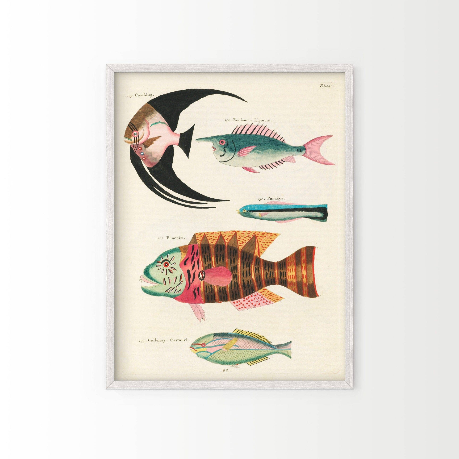 Vintage Under the Sea Poster, Coastal Wall Art, Fish Print