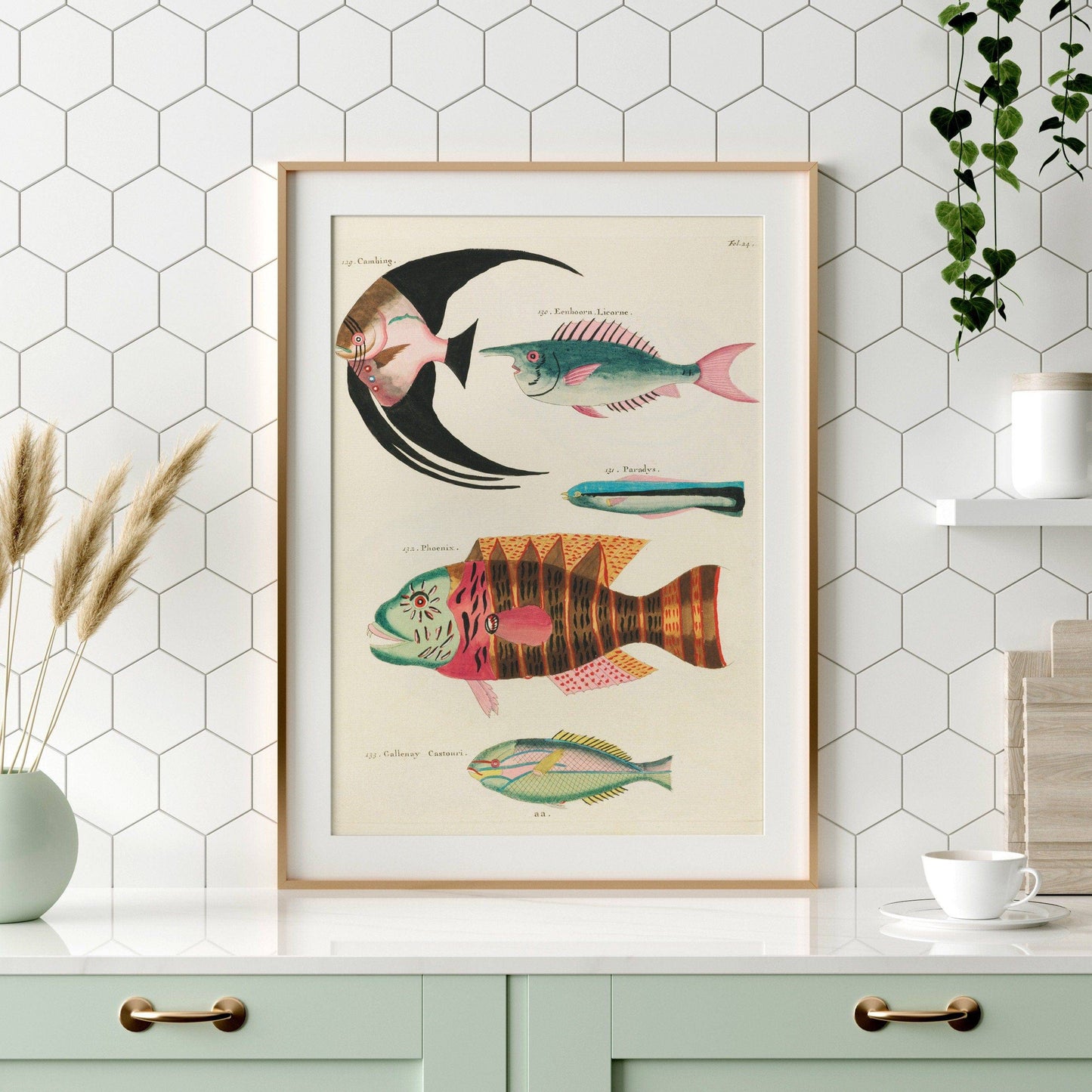 Vintage Under the Sea Poster, Coastal Wall Art, Fish Print