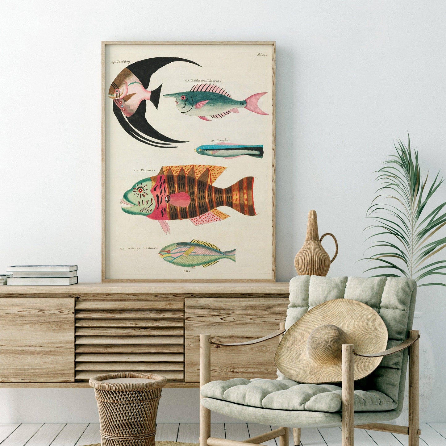 Vintage Under the Sea Poster, Coastal Wall Art, Fish Print