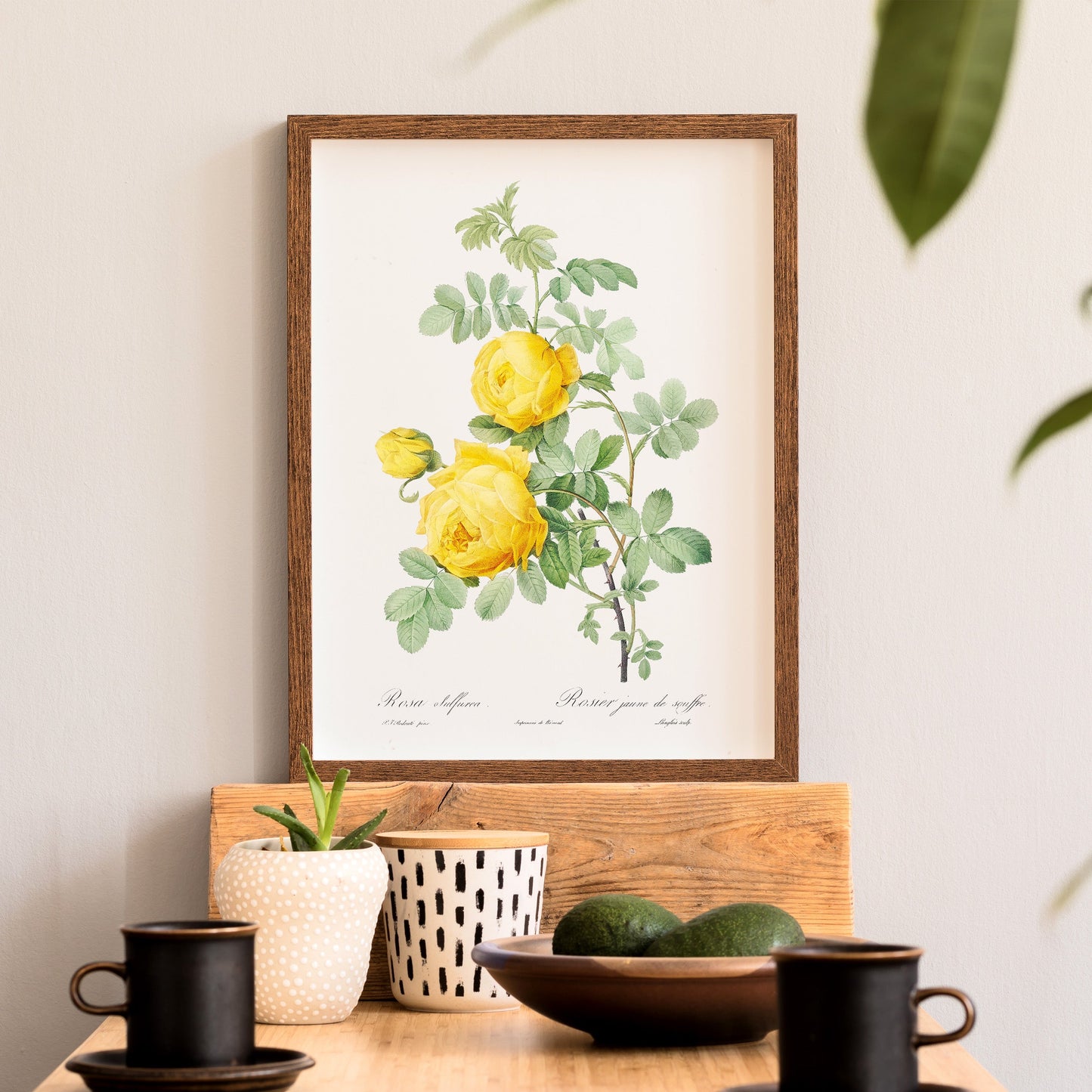 Vintage Yellow Roses Flower Print, Botanical Wall Art 03