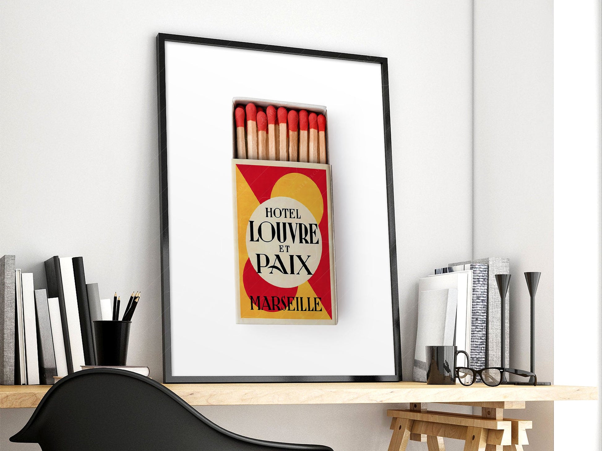 Vintage matchbox photography, Marsseile Louvre, Elegant home decor