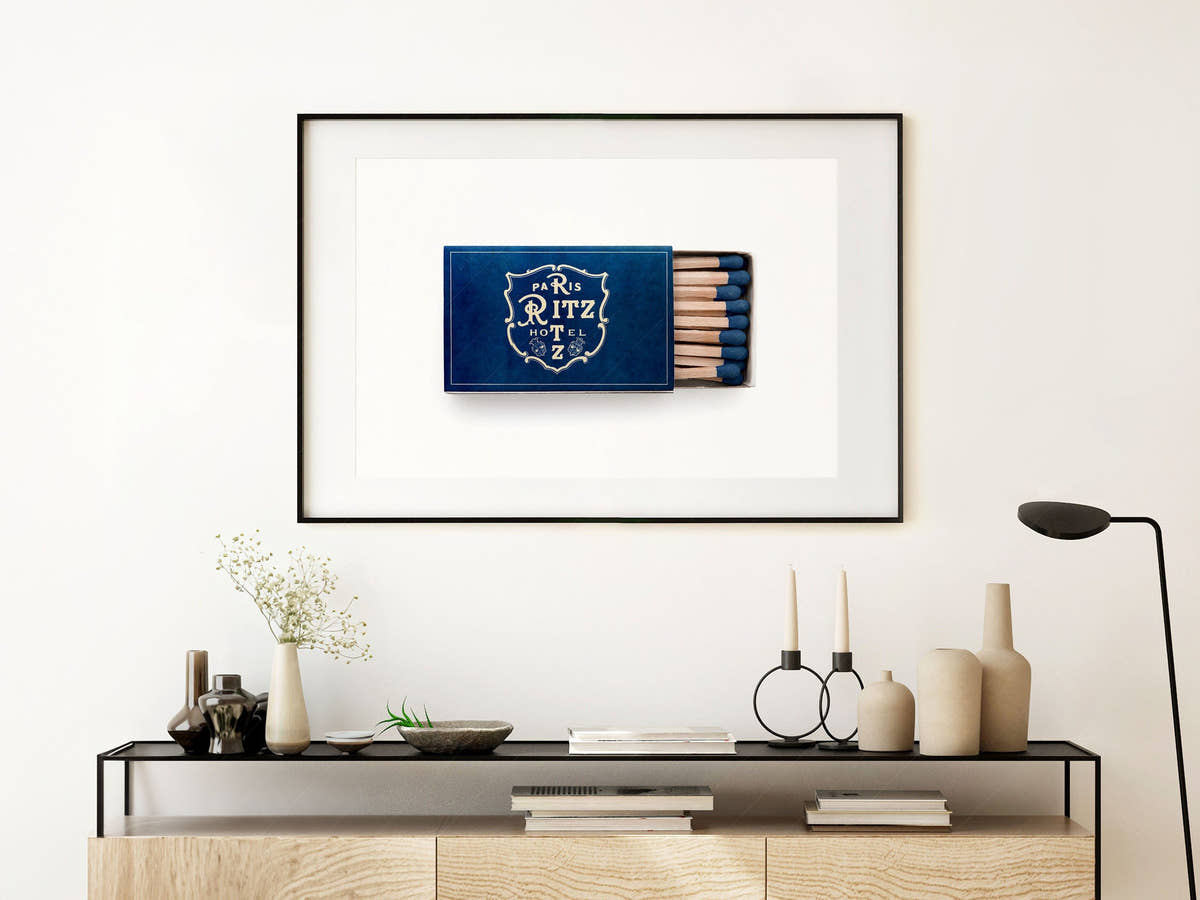 Vintage matchbox photography, Paris Ritz hotel, Elegant home decor
