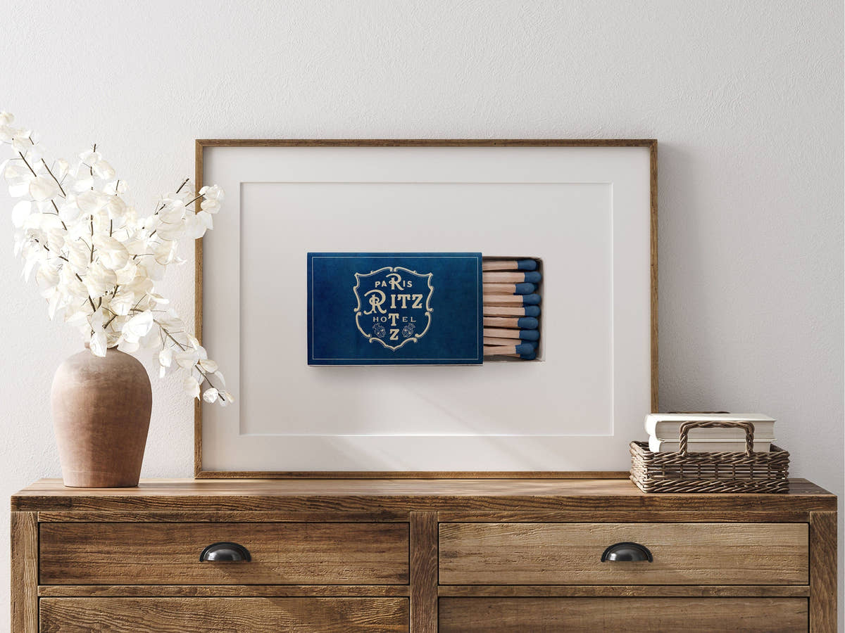 Vintage matchbox photography, Paris Ritz hotel, Elegant home decor