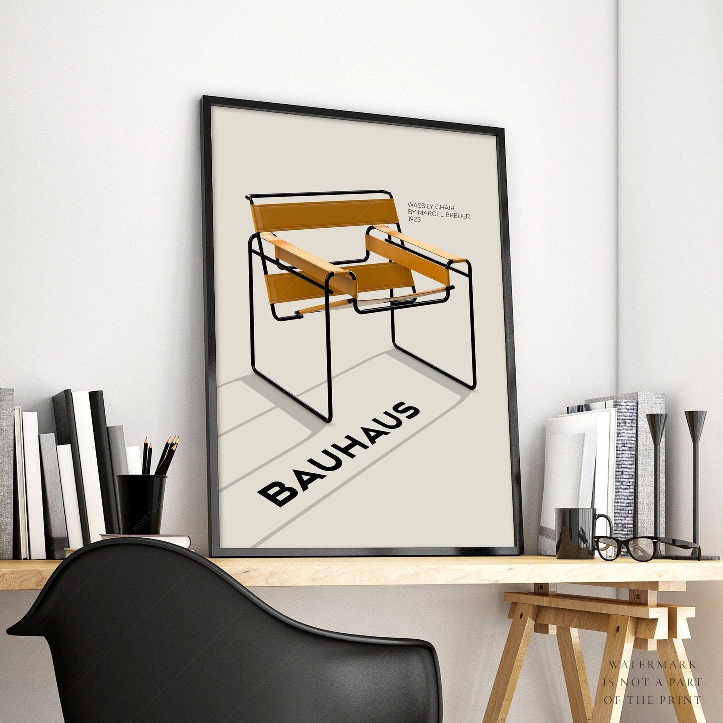 Wassily Iconic Chair, Bauhaus Print, Graphic Modern Art