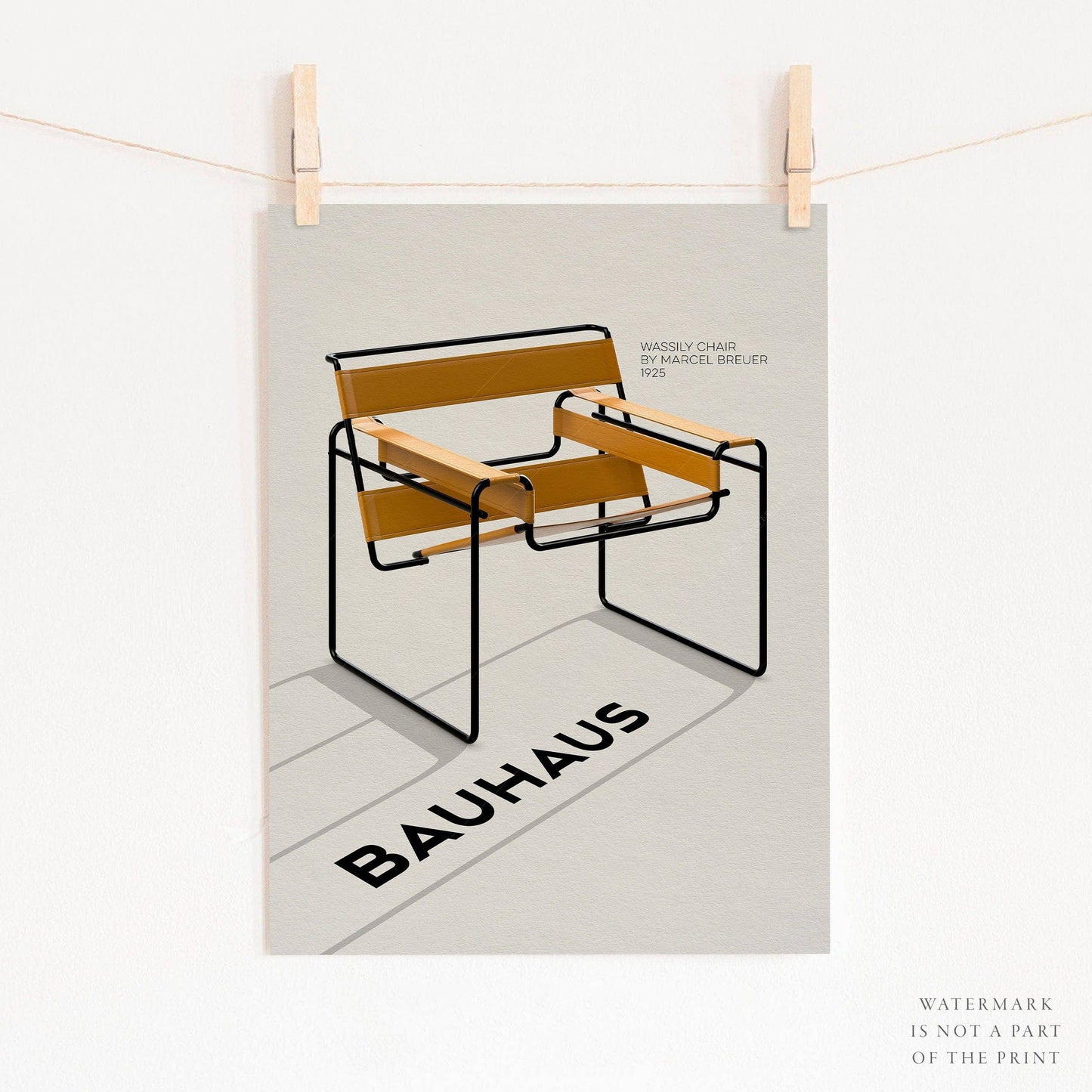 Wassily Iconic Chair, Bauhaus Print, Graphic Modern Art