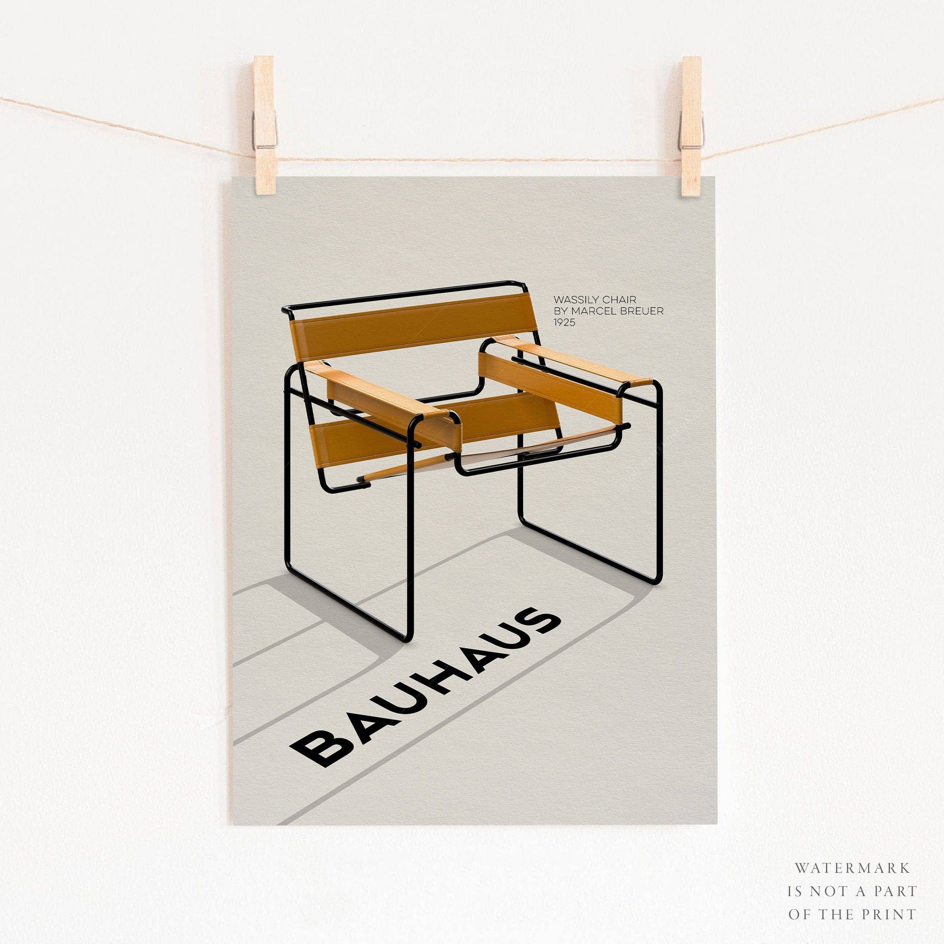 Wassily Iconic Chair, Bauhaus Print, Graphic Modern Art