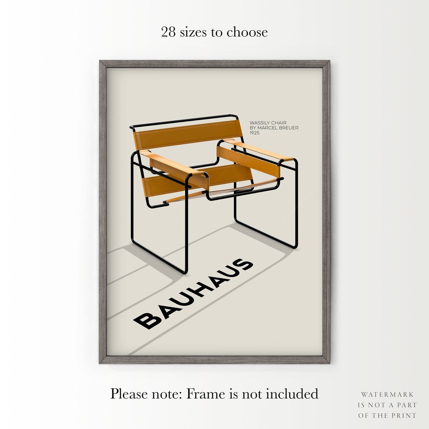 Wassily Iconic Chair, Bauhaus Print, Graphic Modern Art