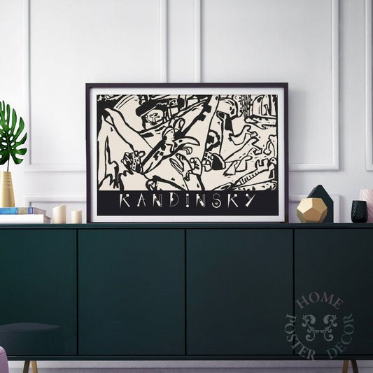 Wassily Kandinsky Print, Black White Poster, Fine Art