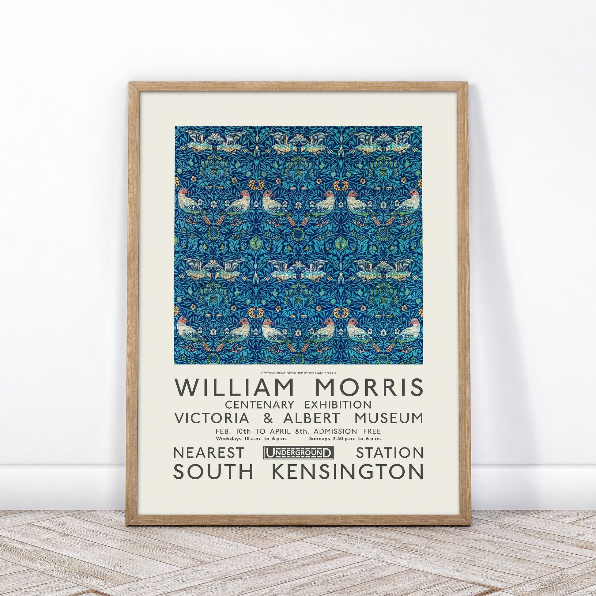 William Morris, Bird Poster, William Morris, Victoria and Albert Museum Exhibition