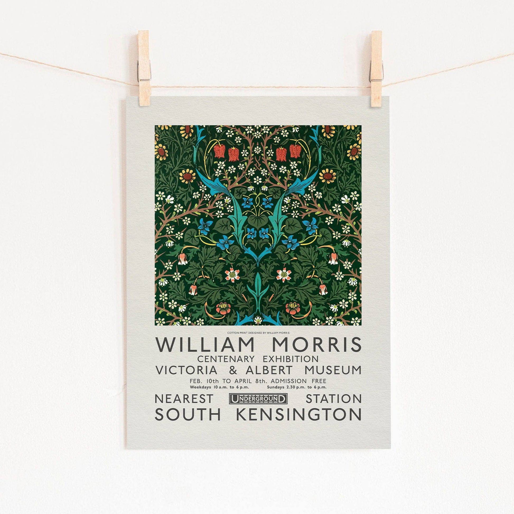 William Morris, Blackthorn and Red tulip, Fine Art Print