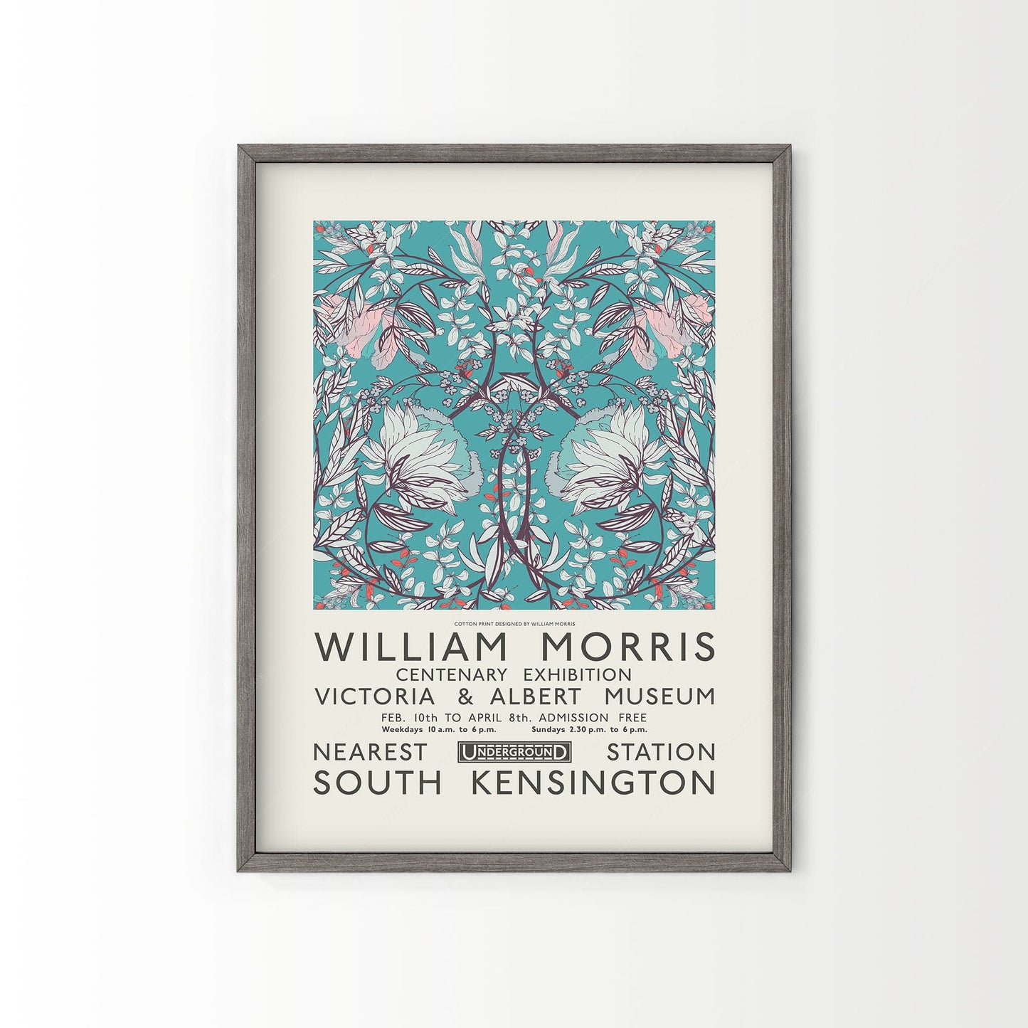 William Morris, Blue Floral , Fine Art Print