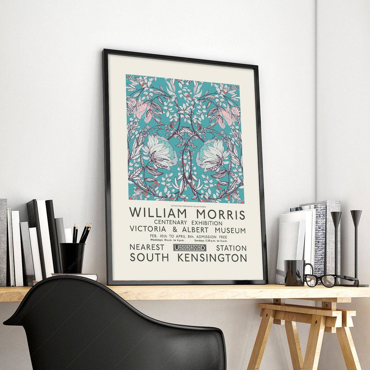 William Morris, Blue Floral , Fine Art Print