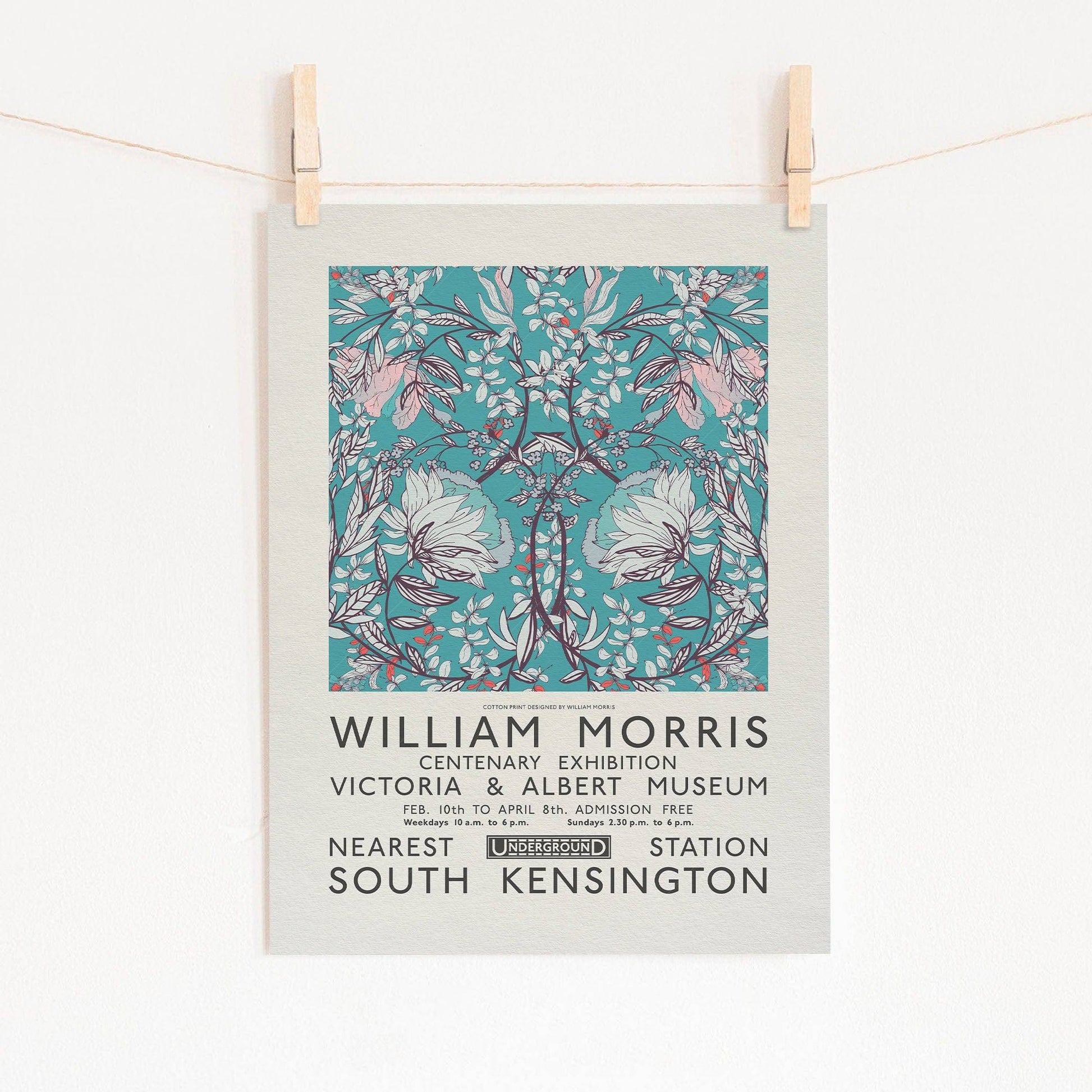 William Morris, Blue Floral , Fine Art Print