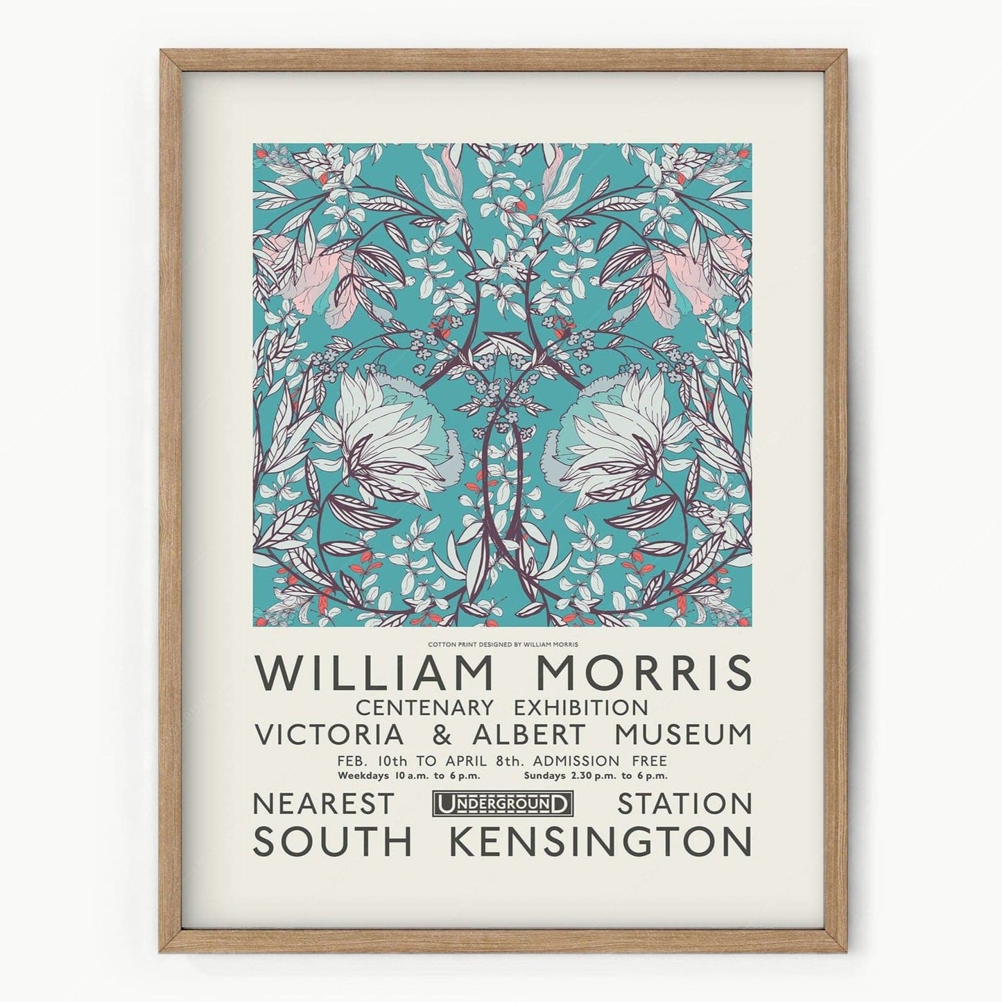 William Morris, Blue Floral , Fine Art Print