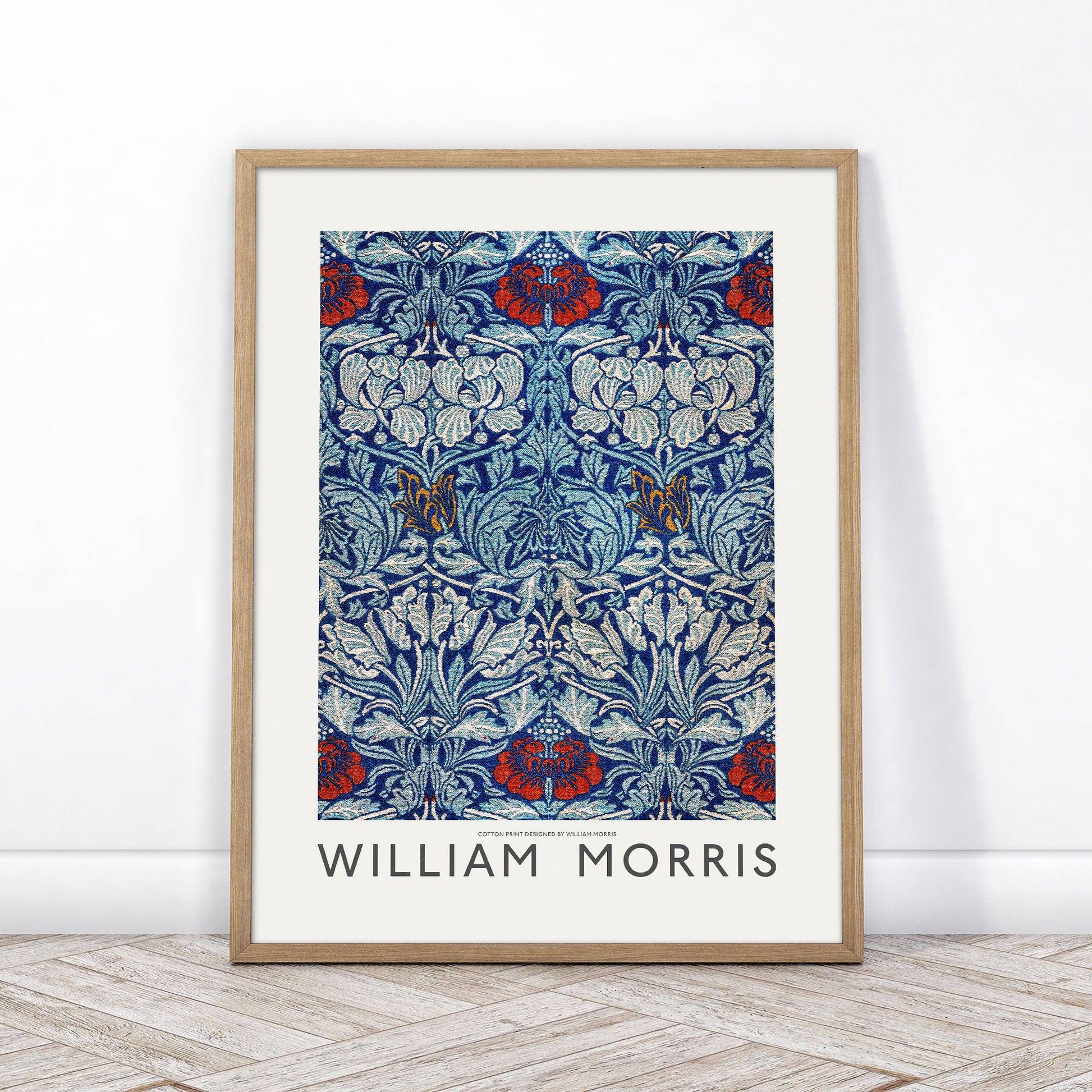 William Morris, Blue Floral Wall Art, Fine Art Print