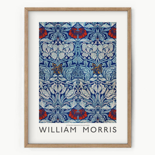 William Morris, Blue Floral Wall Art, Fine Art Print