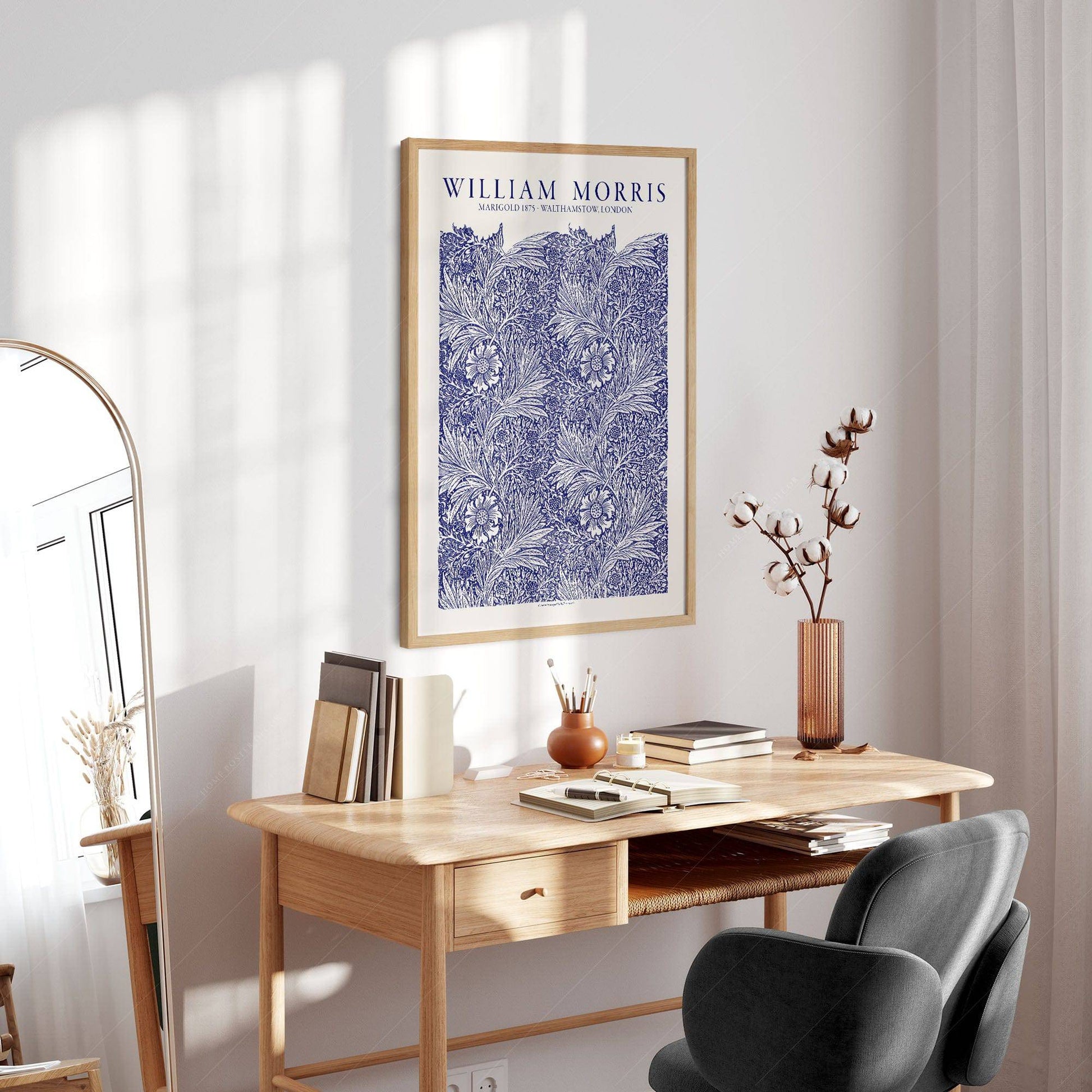 William Morris, Blue Marigold, Fine Art Print