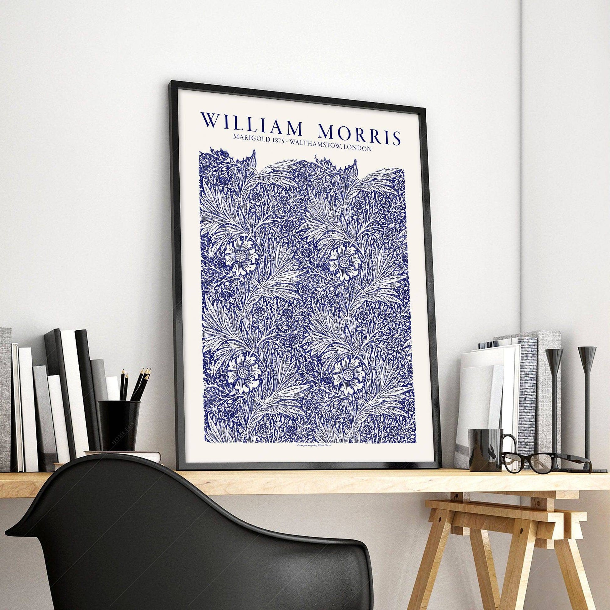 William Morris, Blue Marigold, Fine Art Print