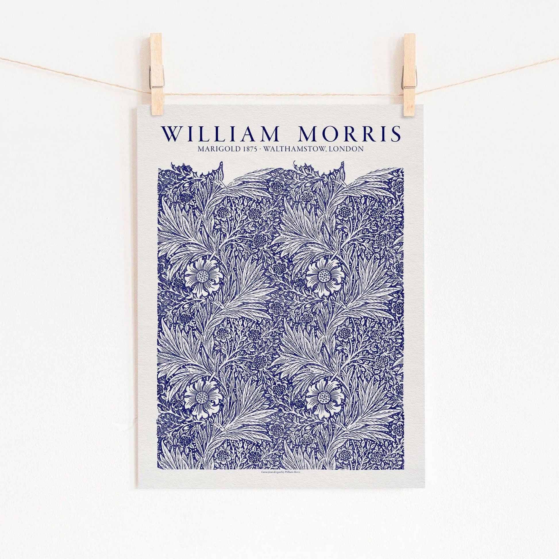 William Morris, Blue Marigold, Fine Art Print