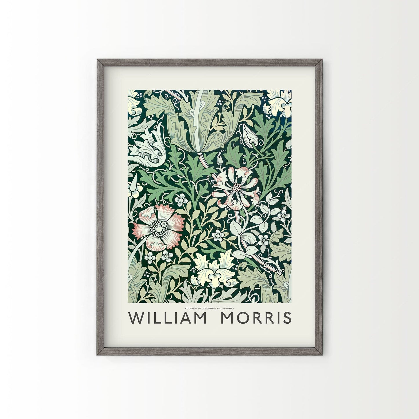 William Morris, Compton Poster, Green Floral Art