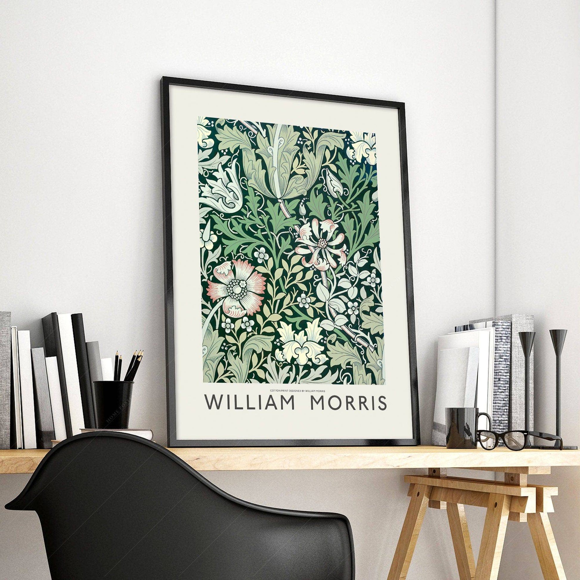 William Morris, Compton Poster, Green Floral Art