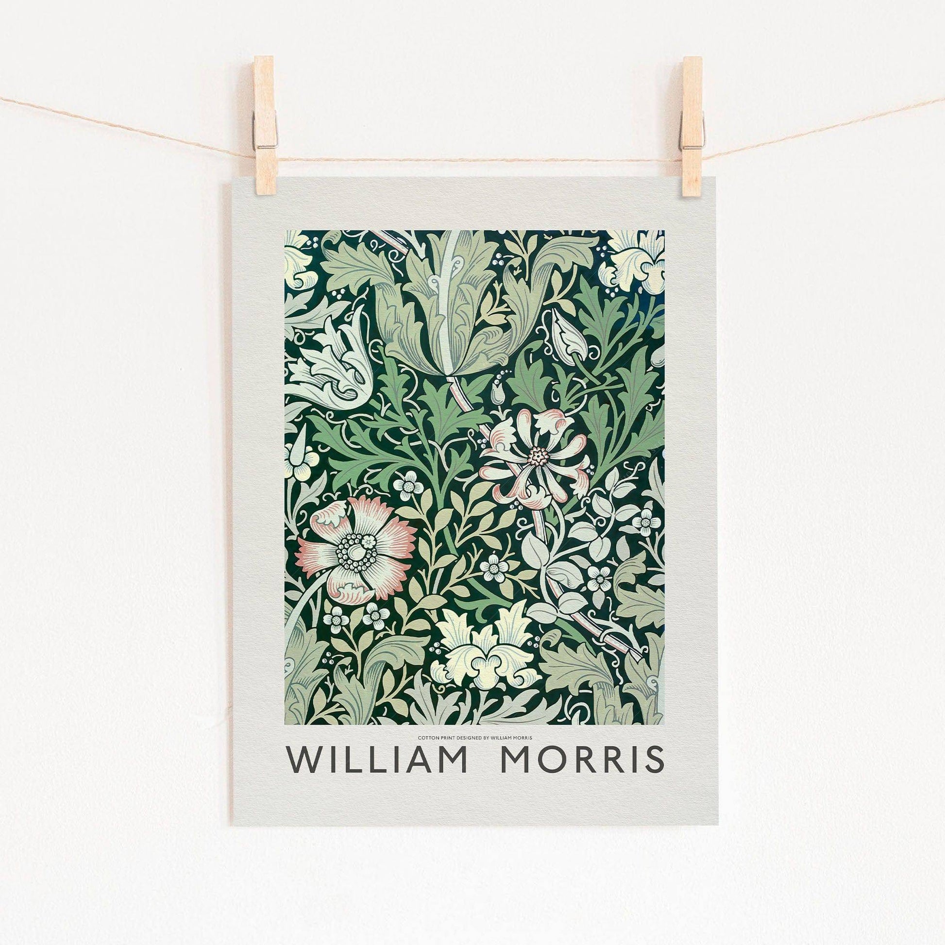 William Morris, Compton Poster, Green Floral Art